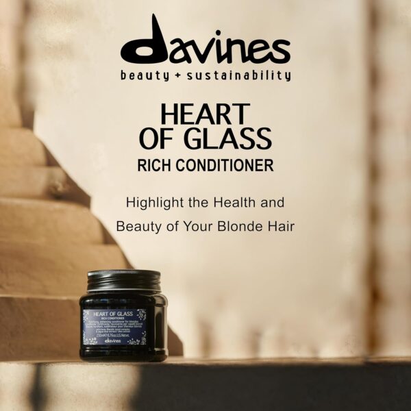 Davines Heart Of Glass Rich Conditioner For Blonde Care, Intense Nourishment And Fortifying Action For Natural And Cosmetically Treated Hair