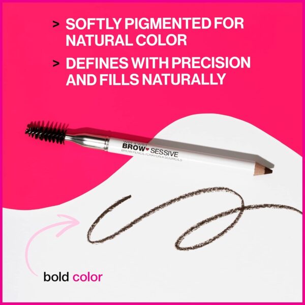 wet n wild Brow-Sessive Brow Pencil, Ultra-Precise Dual Ended Spoolie Brush for Perfect Buildable Blendable Shaping, Natural Lasting Shades for Every Brow, Cruelty-Free & Vegan - Dark Brown(Packaged)