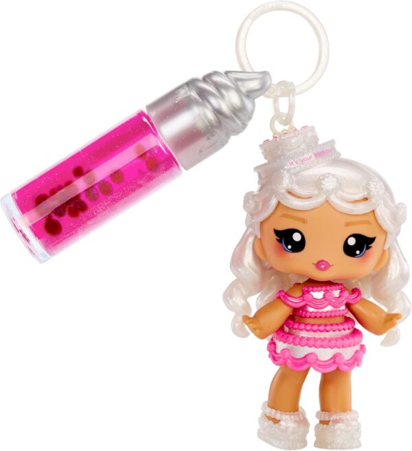 Yummiland Lip Gloss Doll: Sour Sweeties - Misty Cakes Includes DIY Lip Gloss + Removable Keychain, Cosmetic Play, Collectible, Ages 4+