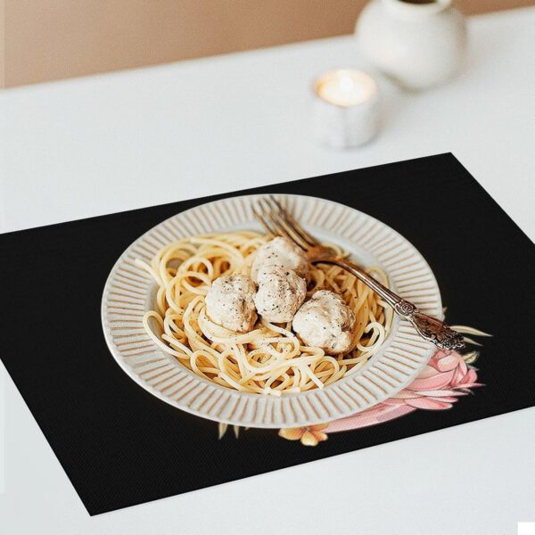 Floral Perfume Bottle Illustration Placemats Washable PVC Table Mats Kitchen Table Placemat for Indoor Outdoor