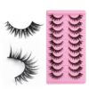 Russian Strip False Eyelashes Thick Volume 12mm Wispy Faux Mink Lashes 8D Volume Long Cat Eye Lashes Dramatic (Cat Eye L18)