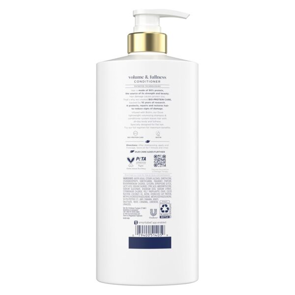 Dove Conditioner Volume & Fullness for Fine, Thin Hair with Bio-Protein Care Technology and Biotin 28 Fl Oz