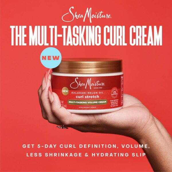 SheaMoisture Curl Stretch Shampoo, Conditioner, Volume Cream, and Refresher Spray with Kalahari Melon Oil and Hyaluronic Serum - Hydrates, Repairs Breakage, Detangles, Minimizes Shrinkage, 4 Pack