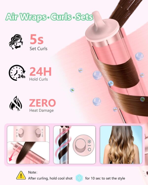 Dual Voltage Hair Dryer Brush - 5 in 1 Hot Air Wrap Styler with High-Speed Blow Dryer, Volumizing, Straightening & Drying with Negative Ion Anti-frizz for 110V-120V/220V-240V Europe and Travel Case