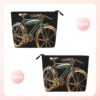 Linen Makeup Bag For Women, Waterproof Travel Cosmetic Organizer Lightweight Zipper Travel Toiletry Bag Organizer Bike Makeup Brushes Storage Bag