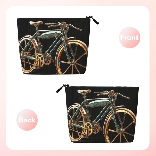 Linen Makeup Bag For Women, Waterproof Travel Cosmetic Organizer Lightweight Zipper Travel Toiletry Bag Organizer Bike Makeup Brushes Storage Bag