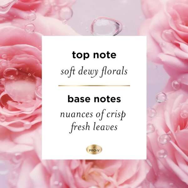 Pantene Sulfate Free Rose Water Shampoo, Soothes, Replenishes Hydration, Safe for Color Treated Hair, Nutrient Infused with Vitamin B5 and Antioxidants, Pro-V Blends, 30.0 oz