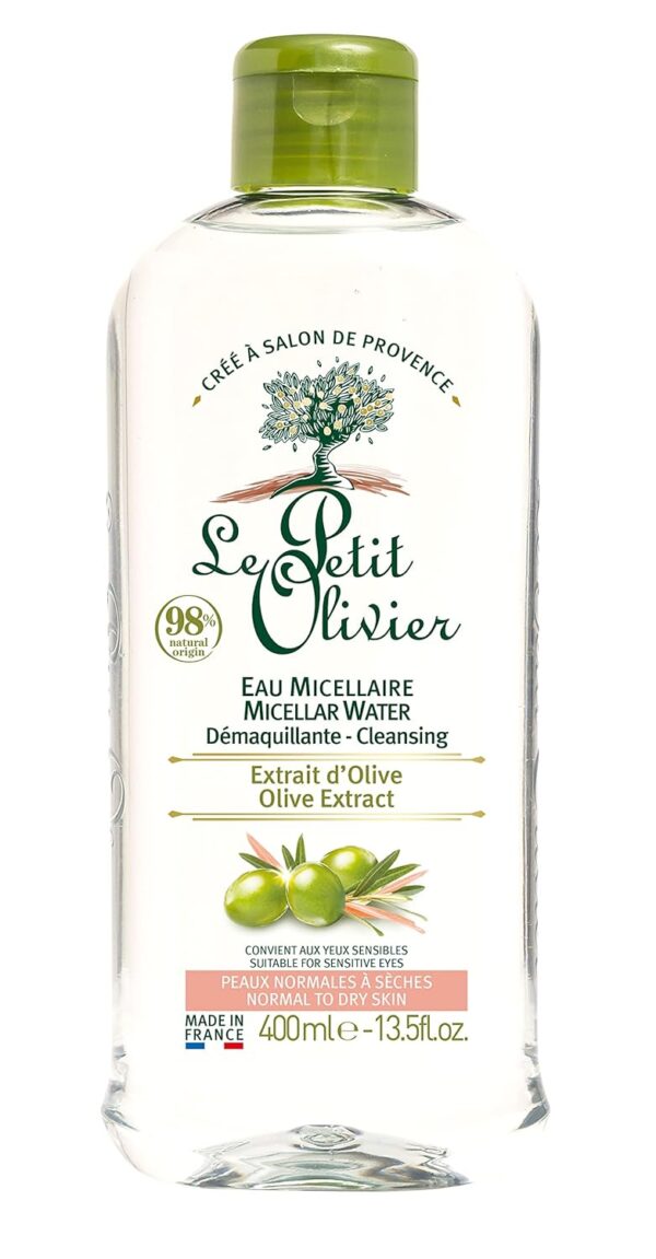 Cleansing Micellar Water - Enriched with Olive Extract - Gently Cleanses Skin - Made with Natural Origin Ingredients - 13.5 oz Cleanser