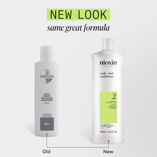 Nioxin System 2 Scalp + Hair Thickening Conditioner for Natural Hair with Progressed Thinning | Boost Hair Density with Niacinamide & Biotin | Refreshed Scalp with Healthy Shine