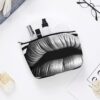 Makeup Bag for Women Cosmetic Bags Lips In Black And White Stripes Travel Toiletry Bag Cute Zipper Make Up Bags Large Capacity Make Up Case Organizer Portable Makeup Pouch for Travelling Gift