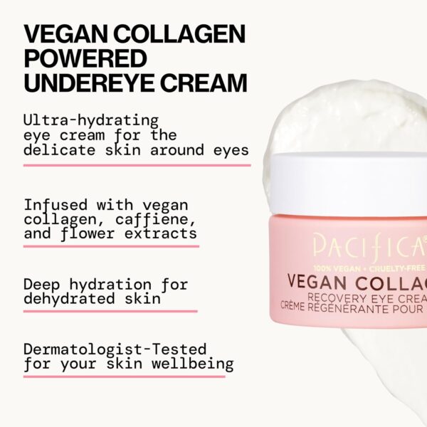 Pacifica Beauty, Vegan Collagen Overnight Recovery Eye & Face Cream, Hyaluronic Acid, Caffeine, Vitamin C & E, Hydrating & Moisturizing Skin Care for Aging and Dry Skin, 15ml - 0.5 fl oz