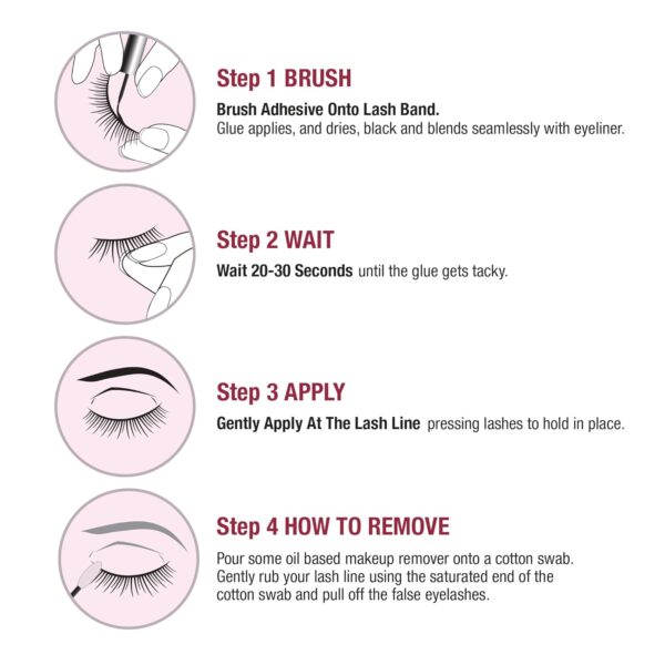 i•ENVY Super Strong Hold Eyelash Adhesive, Waterproof, 48-Hour Long-Lasting Lash Glue, Latex-Free, Hypoallergenic, Quick-Drying with Brush-On Applicator for Strip Lashes (Clear, 1 Pack)