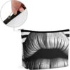 Makeup Bag for Women Cosmetic Bags Lips In Black And White Stripes Travel Toiletry Bag Cute Zipper Make Up Bags Large Capacity Make Up Case Organizer Portable Makeup Pouch for Travelling Gift