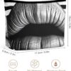 Makeup Bag for Women Cosmetic Bags Lips In Black And White Stripes Travel Toiletry Bag Cute Zipper Make Up Bags Large Capacity Make Up Case Organizer Portable Makeup Pouch for Travelling Gift