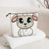Linen Makeup Bag For Women, Waterproof Travel Cosmetic Organizer Lightweight Zipper Travel Toiletry Bag Organizer Lamb Makeup Brushes Storage Bag