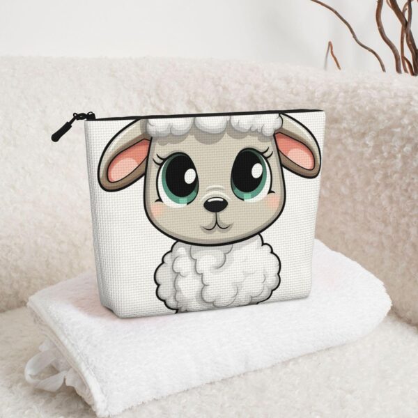 Linen Makeup Bag For Women, Waterproof Travel Cosmetic Organizer Lightweight Zipper Travel Toiletry Bag Organizer Lamb Makeup Brushes Storage Bag