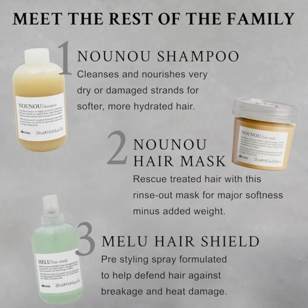 Davines NOUNOU Conditioner, Hydrating Deep Conditioner for Bleached, Permed, Relaxed, Damaged Or Very Dry Hair, Replenishes Chemically Processed Hair