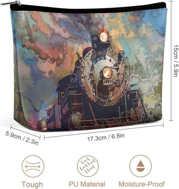 Toiletry Bag for Women Beautiful Steam Train Cosmetic Bag Portable Capacity Travel Makeup Bags with Zipper Lightweight Cute Beauty Makeup Organizer for Traveling, Accessories, Essentials