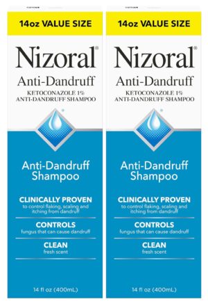 Nizoral Anti-Dandruff Shampoo with 1% Ketoconazole, Fresh Scent, 14 Fl Oz (Pack of 2)