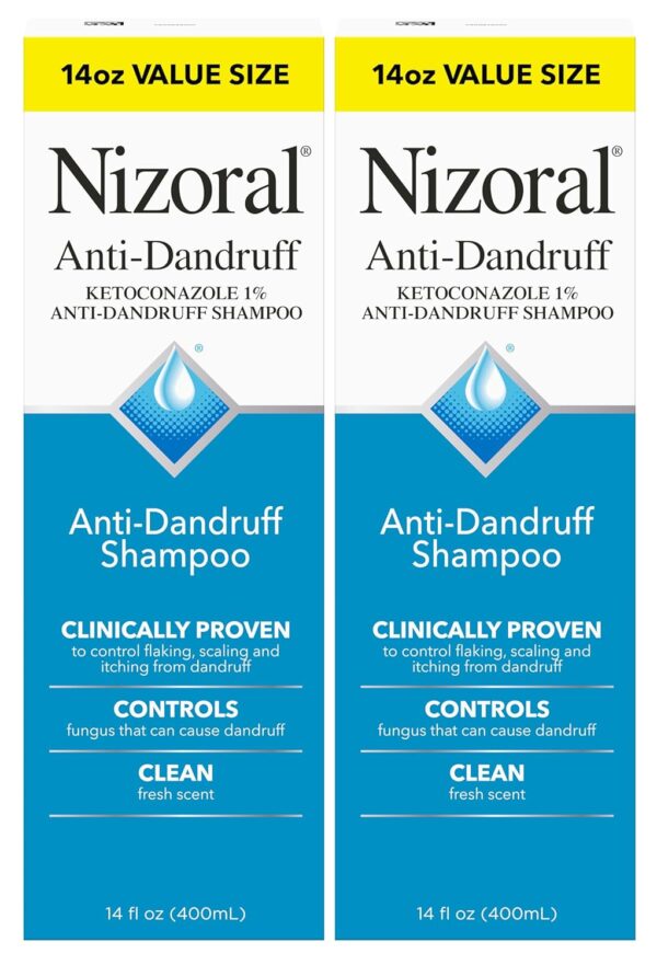 Nizoral Anti-Dandruff Shampoo with 1% Ketoconazole, Fresh Scent, 14 Fl Oz (Pack of 2)