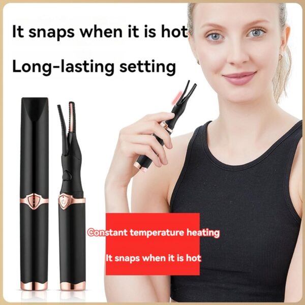 Gettoreach Electric Eyelash Curler, Heated Eyelash Curler, USB Rechargeable Lash Curlers Comb for Women, 3 Temperature & Long-Lasting (Black)