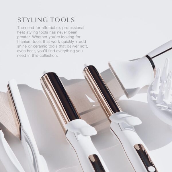 Kristin Ess Hair 1 1/4" Titanium Curling Iron for Beach Waves + Curls for Medium and Long Hair, Smoothing + Frizz Control, Dual Voltage, Auto Shut-Off