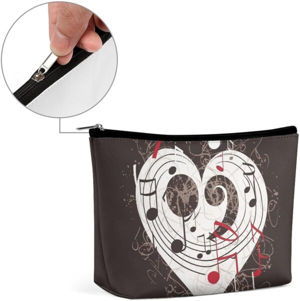 Makeup Bag for Women Cosmetic Bags Music Symbols Love Travel Toiletry Bag Cute Zipper Make Up Bags Large Capacity Makeup Case Organizer Portable Makeup Pouch for Travelling Gift