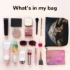 Linen Makeup Bag For Women, Waterproof Travel Cosmetic Organizer Lightweight Zipper Travel Toiletry Bag Organizer Animal Tortoise Makeup Brushes Storage Bag