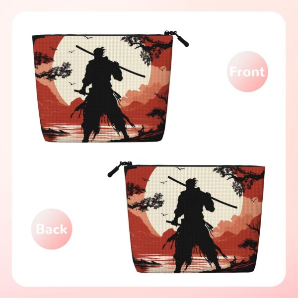 Linen Makeup Bag For Women, Waterproof Travel Cosmetic Organizer Lightweight Zipper Travel Toiletry Bag Organizer Samurai Makeup Brushes Storage Bag