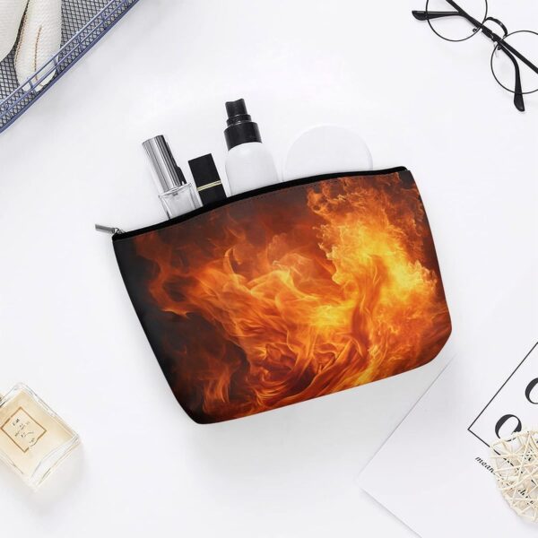 Makeup Bag for Women Cosmetic Bags Roaring Flame Travel Toiletry Bag Cute Zipper Make Up Bags Large Capacity Make Up Case Organizer Portable Makeup Pouch for Travelling Gift