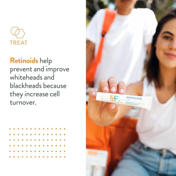 Acne Free Adapalene Gel 0.1%, Once-Daily Topical Retinoid Acne Treatment, Dermatologist Developed, Unclogs Pores and Clears Acne, Prevents and Improve Whiteheads and Blackheads, 0.5 Ounce