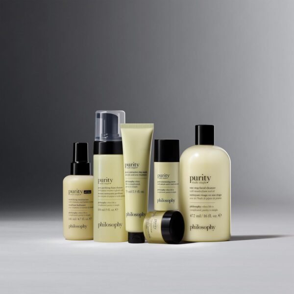 philosophy purity made simple pore purifying foaming facial cleanser - with papaya enzyme & glycolic acid - face wash removes dirt and impurities from pores - 5 fl oz