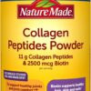 Nature Made Collagen Peptides Powder Type 1 and 3, Joint Support Collagen Powder Unflavored, Sugar Free, Keto Friendly with Biotin for Hair, Skin & Nails Support, 11.2 oz, 28 Day Supply