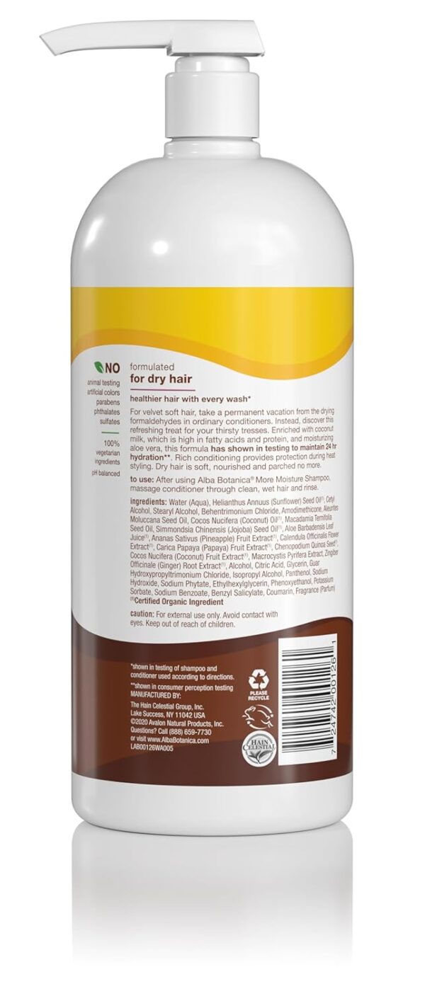 Alba Botanica More Moisture Conditioner, Coconut Milk, 32 Oz (Packaging May Vary)