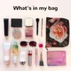 Linen Makeup Bag For Women, Waterproof Travel Cosmetic Organizer Lightweight Zipper Travel Toiletry Bag Organizer Rose Flower Makeup Brushes Storage Bag