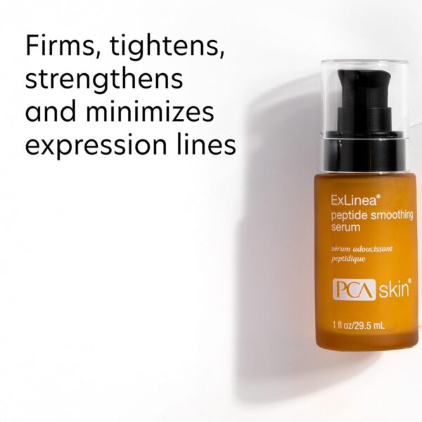 PCA SKIN ExLinea Peptide Smoothing Face Serum, Spot Treatment Serum for Fine Lines and Wrinkles, Firms and Strengthens Aging Skin, Formulated with Squalene and Hyaluronic Acid, 1.0 oz Pump