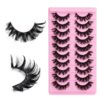 Russian Strip False Eyelashes Thick Volume 12mm Wispy Faux Mink Lashes 8D Volume Long Cat Eye Lashes Dramatic (Cat Eye L11)