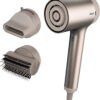 Shark HD112BRN Hair Blow Dryer HyperAIR Ionic Hair Dryer with 2-in-1 Concentrator and Styling Attachments, Auto Presets, Rotatable Hot Air Brush, No Heat Damage, Ionic, Stone