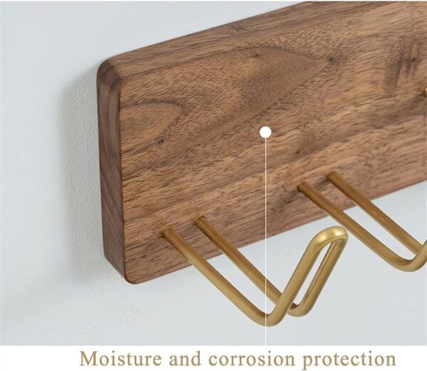 Wall Mount Hair Dryer Holder, Walnut Bathroom Storage Rack, Stylish Salon Organizer, Hair Styling Tool Storage Basket, Essential Home Bathroom Accessories (27cm)