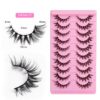Russian Strip False Eyelashes Thick Volume 12mm Wispy Faux Mink Lashes 8D Volume Long Cat Eye Lashes Dramatic (Cat Eye L17)