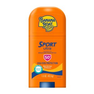 Banana Boat Sport Ultra Sunscreen Stick SPF 50, 1.5oz | Travel Size Sunscreen, Mini SPF Stick Sunblock, Oxybenzone-Free, 1.5oz