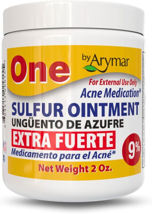 Arymar Sulfur Ointment 9% Acne Spot Treatment for Face and Body (2oz / Pack of 1)