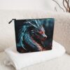 Linen Makeup Bag For Women, Waterproof Travel Cosmetic Organizer Lightweight Zipper Travel Toiletry Bag Organizer Dragon Makeup Brushes Storage Bag