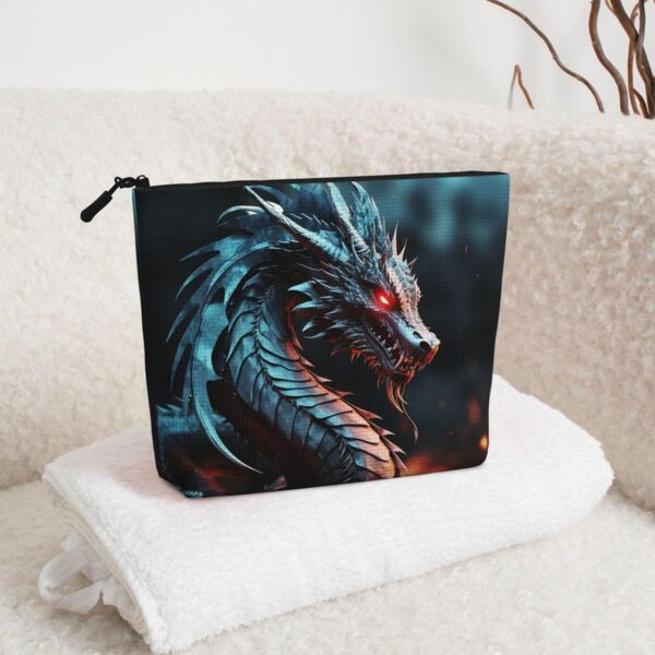 Linen Makeup Bag For Women, Waterproof Travel Cosmetic Organizer Lightweight Zipper Travel Toiletry Bag Organizer Dragon Makeup Brushes Storage Bag