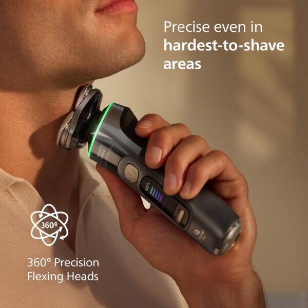 Philips Norelco Shaver i9000 Prestige Ultra, Wet & Dry Electric Shaver, Dark Slate, SenseIQ Pro Technology, Triple Lift & Cut System, 360 Rotating NanoTech Precision Blades, Quick Clean Pod, XP9402/86