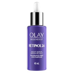 Olay Retinol 24 MAX Night Smoothing Serum, Fragrance – Free, 1.3 Oz