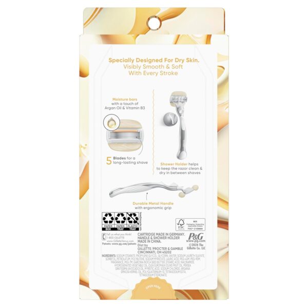 Venus Moistureglide Women's Razor, Reusable Handle, 2 Razor Blade Refills and Shower Holder