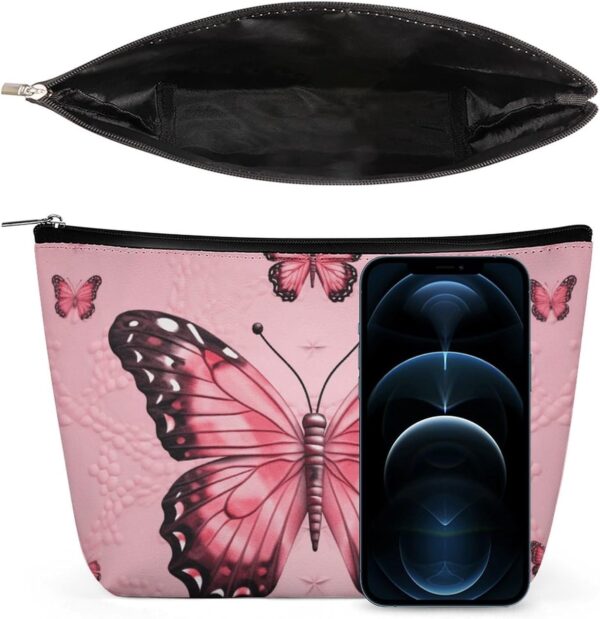 Makeup Bag for Women Cosmetic Bags Butterfly Travel Toiletry Bag Cute Zipper Make Up Bags Large Capacity Makeup Case Organizer Portable Makeup Pouch for Travelling Gift