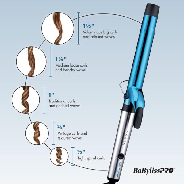 BaBylissPRO Nano Titanium Professional Curling Iron with Extended Barrel Perfect for Longer Hair