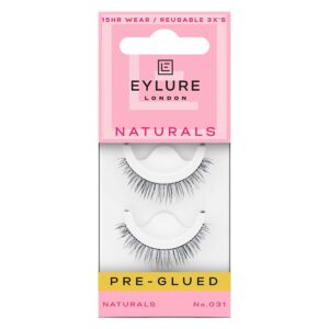 Eylure Press On Pre-Glued False Eyelashes, Naturals, No. 031, 1 Pair